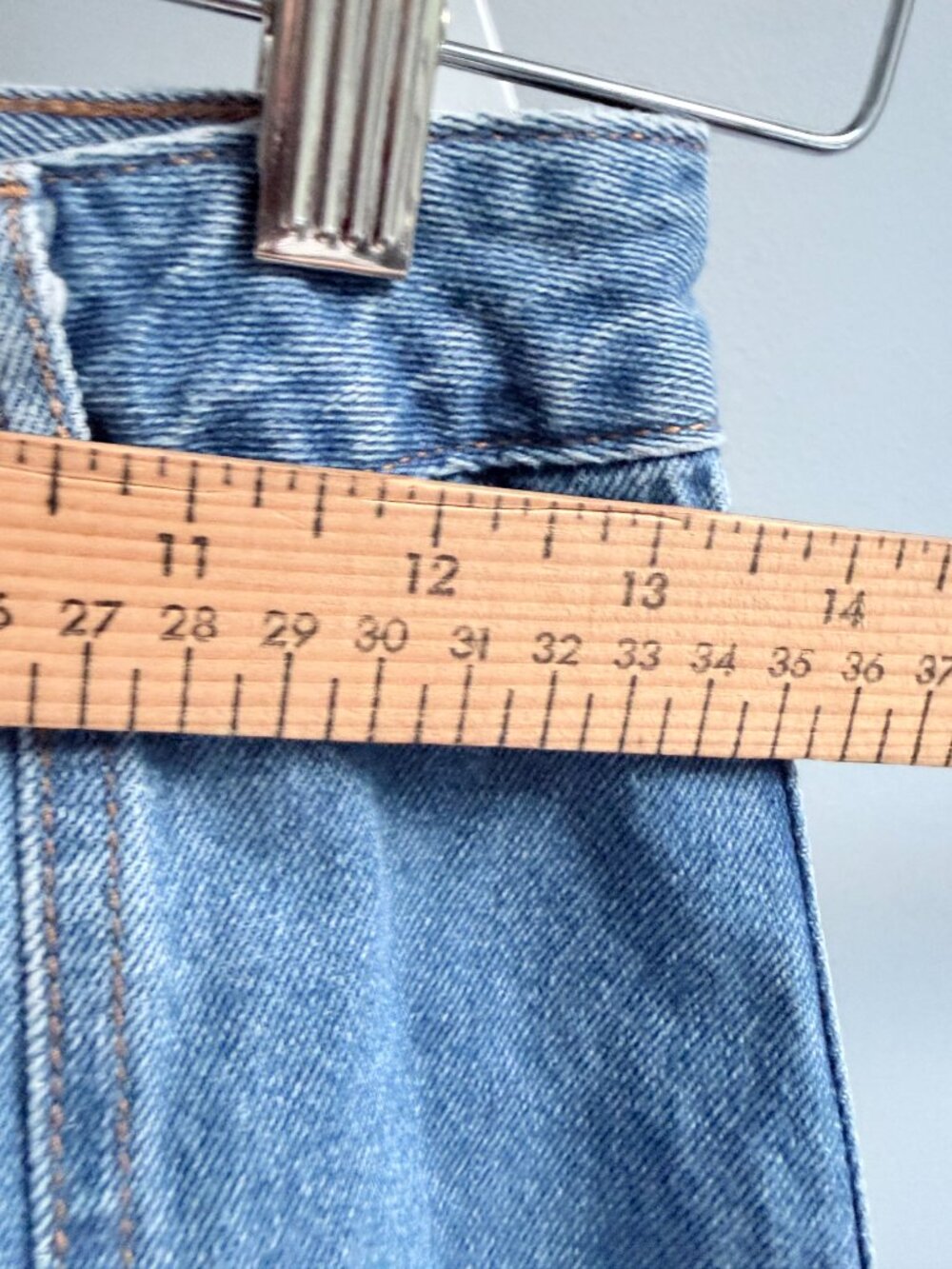 Denim Button Front A-Line Mini Skirt Size S Y2K Vintage Light Wash Jean Boho - Picture 4 of 7